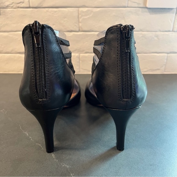 Kelly & Katie sz 9.5 black leather strappy pointy toe heels - Picture 9 of 15